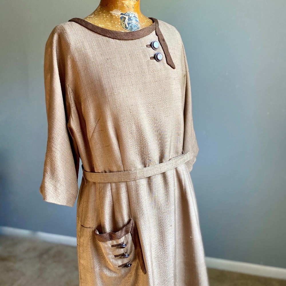 Vintage Light Brown Wiggle Dress